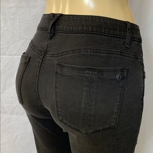 DEMOCRACY Jeans Women’s Tummy Control Size 6 Vintage Black Distressed Cropped